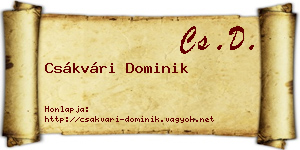 Csákvári Dominik névjegykártya
