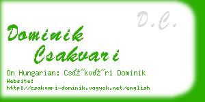 dominik csakvari business card